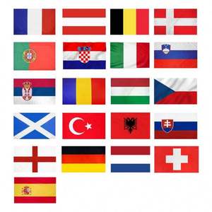 Drapeau de l'équipe nationale de football de l'<span class=keywords><strong>Euro</strong></span> 2026, bannière personnalisée avec logo, impression sérigraphique sur polyester, drapeau portable avec 2 œillets - Product Image 6