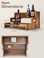 Étagère à bouteilles de boissons alcoolisées à 3 niveaux en bois pour comptoir, support pour bouteilles, support à vin