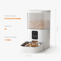 Distributeur automatique de nourriture pour animaux de compagnie 6L, stockage vidéo intelligent sur le cloud, alimenté par batterie, étanche, ABS de qualité alimentaire, écologique, design élégant et solide