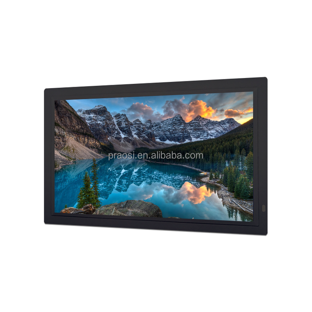 21.5 24 27 32 Inch Large Size Digital Photo Frame Full HD Video Playback Wall Mount LCD Screen Wood & Acrylic Frame