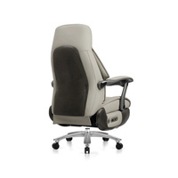 Chaise de bureau ergonomique de direction avec hauteur réglable, en cuir véritable, design moderne pour usage commercial