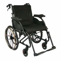 Fauteuil roulant manuel en alliage de magnésium pour personnes âgées, avec accoudoirs confortables, siège rembourré pour intérieur et extérieur - Ventes Flash