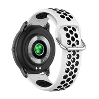 Bracelet de remplacement sport en silicone souple bicolore orange et blanc pour montre connectée Xiaomi Haylou Solar LS05