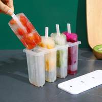 Sûr BPA Silicone Fabricants De Crème Glacée Popsicles Moules Ensembles 4 PCS Ice Pop Makers Moule À Crème Glacée Réutilisable