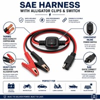 Kabel Perakitan Kabel Harness Otomotif Ekstensi SAE, Panjang Dapat Disesuaikan, 16AWG, Tahan Air IP65, Tugas Berat, Terisolasi Penuh