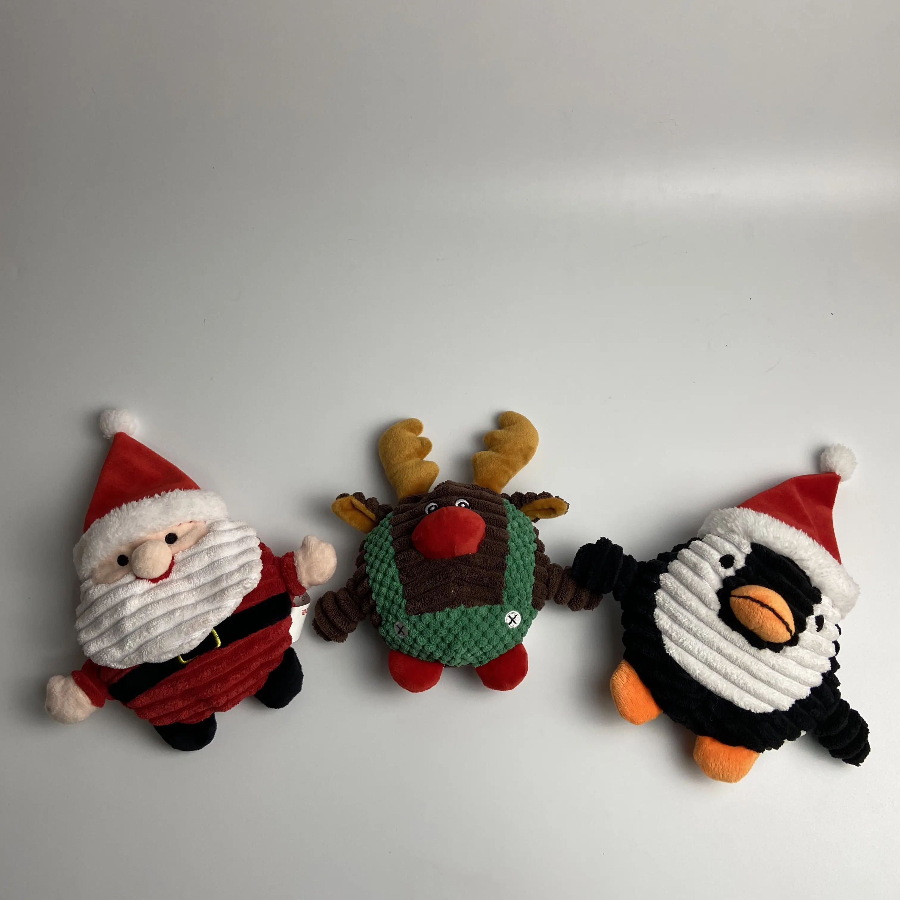3 اللون أفخم عيد الميلاد الحيوانات الأليفة لعبة دمية على شكل كلب مع squeaker