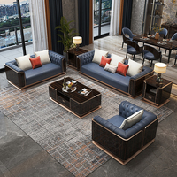 Ensemble de canapés modulaires en cuir de luxe moderne de conception italienne haut de gamme 3 2 1 pour appartement et hôtel