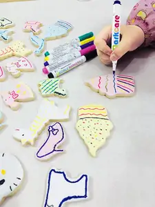 뜨거운 판매 식품 학년 식용 잉크 미니 마커 펜 베이커리 케이크 쿠키 장식 도구 어린이 DIY
