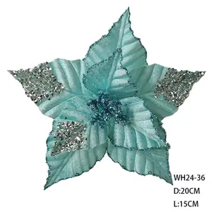 Fleur de Noël artificielle 20cm personnalisée décoration d'arbre de Noël de luxe