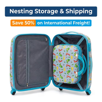 Ensemble de bagages pour enfants de qualité supérieure en 2 pièces : valise rigide de 16 pouces et trousse de maquillage assortie de 14 pouces, valise de voyage en ABS+PC (lapin rose)