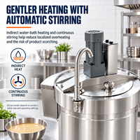 Cuve de cuisson à bain-marie en acier inoxydable chauffée au gaz pour la transformation alimentaire en usine