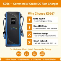 Superchargeur DC pour VE 60KW 120KW 320KW Double Pistolet Écran 10 Pouces CCS1 CCS2 CHADEMO GBT OCPP 1.6J WiFi 4G RFID IP54 Station de Recharge au Sol pour Véhicules Électriques