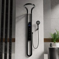 Panneau de douche mural en acier inoxydable avec jet de pluie doux, robinets thermostatiques, pour hôtels, villas, appartements, utilisation en salle de bain