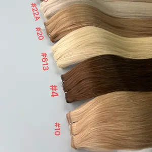 Genius Weft Hair Extension Wholesale Cabello Natural Raw Virgin Remy Cuticle Aligned Russian Hair Double Drawn Genius Weft