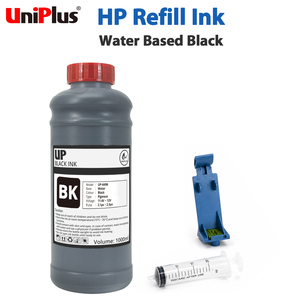 Uniplus TIJ 2.5 Water Based Black HP <b>Refill</b> <b>Ink</b> 1000ml for Porous Material Printing - Product Image 1