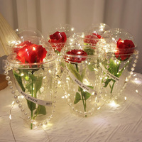 Saint Valentin cadeau pour petite amie éternelle Rose LED lumière feuille fleur Simple tasse fête des mères faveurs de mariage cadeau de demoiselle d'honneur