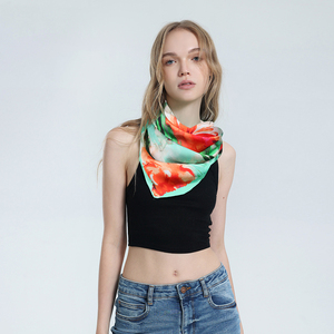 Custom Logo 70*70cm Satin Square Scarf Multifunctional Soft <b>Bandana</b>, Hair Scarf Neck Wrap for Women Wholesale - Product Image 1