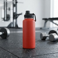Gourde isotherme compacte en acier inoxydable 304 avec poignée, grande capacité, portable pour la randonnée, à boire directement