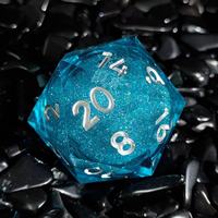 D20 Giant 55MM Liquid Core Dice DND RPG Dungeon Jeu de société Jeu de rôle Logo personnalisé Sharp Quicksand Dice