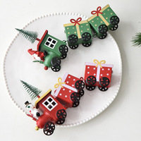 Festliche Eisen-Weihnachtszug-Dekoration Baum Weihnachtsmann Schneemann Tischdekoration Feiertagsheim-Dekor Moderner Einfacher Stil Schmiedeeisen