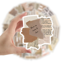 50pcs Rétro Inspirant Anglais Autocollant Feuilles Personnalisé Promotionnel Vinyle Waterpoof Ordinateur Portable Téléphone Nostalgie Motivation Autocollants