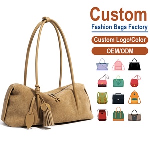 AKCustom Venta al por Mayor OEM 2025 Nuevo Bolso de Moda Vintage para Dama, Bolso de Hombro y Axila de Cuero Genuino de Ante para Mujer, Lujo - Product Image 1