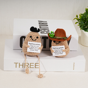Tay dệt kim Crochet khoai tây búp bê độc đáo tích cực trang trí nội thất quà tặng với mũ đa dạng & thông điệp nâng cao may & dệt đồ chơi - Product Image 1