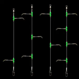 Fishing Trace Lures Wire Rig Spinner Wire Leader mit Drehgelenk und Druckknopf