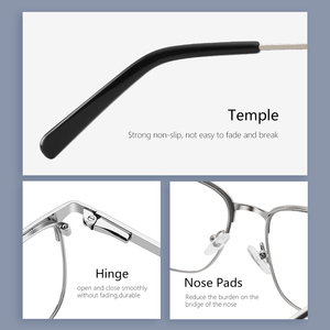 2023 mới hợp thời trang thời trang biểu tượng tùy chỉnh cảnh tượng kính quang học kim loại khung cho nam giới kính theo toa - Product Image 4