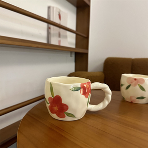 Irregular twisted ceramic <b>coffee</b> cup, high-end appearance, ideal for afternoon tea lattes and breakfast - Product Image 3
