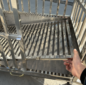 กรงสุนัขและแมวทำจากสแตนเลสกล่องพลาสติกแบบเรียบง่ายสไตล์คลาสสิกระบายอากาศได้ดีดีไซน์ใหม่ - Product Image 3