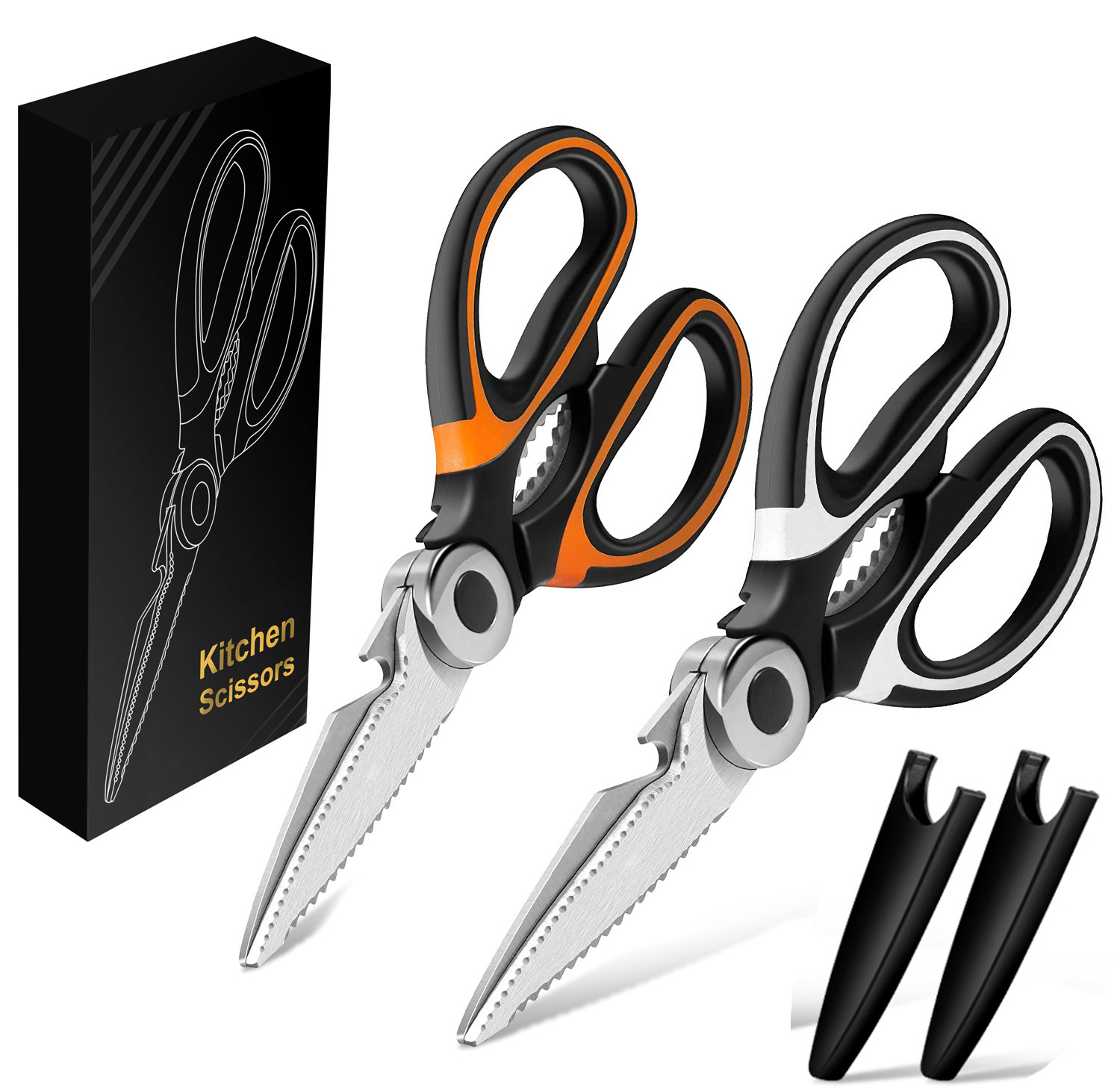 Double dent noir-orange + double dent noir-blanc