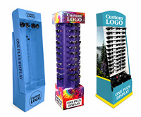 Présentoir de sol en carton ondulé personnalisé, pliable et rotatif, double face, pour lunettes et lunettes de soleil, pour magasin de détail