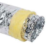 Conduit R6 R8 isolé conduit d'air flexible/tuyau en fibre de verre conduit d'isolation en feuille d'aluminium