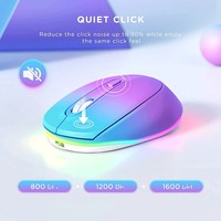 Ratón inalámbrico de 2,4G, ratón inalámbrico con luz LED, ratón inalámbrico portátil silencioso recargable para PC, ordenador portátil