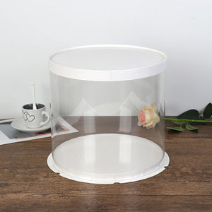 Envase Redondo Transparente de Plástico PET de 10 Pulgadas con Borde Transparente y Tapa de Papel Blanco para Pasteles de 6/<span class=keywords><strong>7</strong></span>/8/9 Pulgadas - Product Image 3