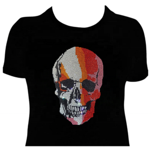 New Arrival Topz Verified Factory OEM ODM Custom Clothing Rhinestone t Shirt With <strong>Skull</strong> Men <strong>Tshirts</strong> - Product Image 4