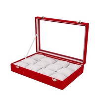Plateau de présentation de bijoux en cuir rouge miroir fait main FSD 2022, taille personnalisée, conception ODM, étui de rangement pour montres, pendentifs et bagues