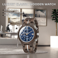 Jam Tangan Mewah Gaya Klasik Unisex dengan Gerakan Kayu Klasik, Quartz Analog, Diameter 44mm, Dial Kaca, dan Desain Menawan.