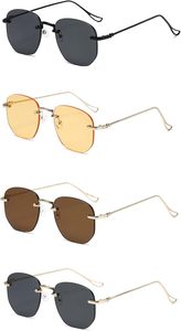 Gafas de Sol Unisex de Diseño de Lujo Personalizadas, Montura Metálica Negra sin Aro, Logotipo Personalizado al por Mayor, Gafas de Sol Clásicas y Elegantes - Product Image 2