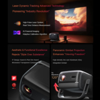 Projecteur LED LCD N3 Ultra Mini Portable 1080P avec autofocus, haut-parleurs stéréo intégrés, 1050 lumens ANSI pour home cinéma