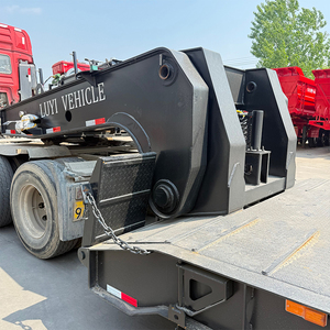 Semirremolque de <span class=keywords><strong>plataforma</strong></span> baja de 16m y 4 ejes, 28t, con tren de aterrizaje de servicio pesado y cuello de cisne desmontable para transporte de maquinaria de movimiento de tierras - Product Image 2