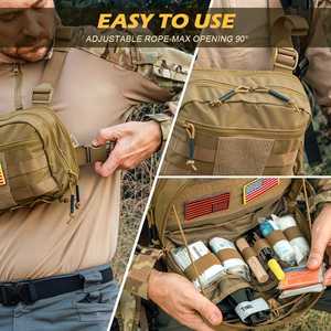 Gilet tactique monté sur harnais, sac de poitrine de chasse, équipement d'entraînement, logo personnalisé, libération rapide, portable, imperméable, polyester - Product Image 5