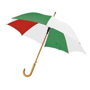 Paraguas con Diseño Tradicional de la Bandera Italiana, Material 190T, Mango de Madera, Semi-Automático, Plegable en Tres Secciones, para Negocios - Product Image 1