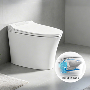 WC intelligent intégré TA-X568DF TEJJER, céramique blanche, montage au sol, réservoir d'eau intégré, ouverture et fermeture automatiques du couvercle, utilisation hôtelière - Product Image 1