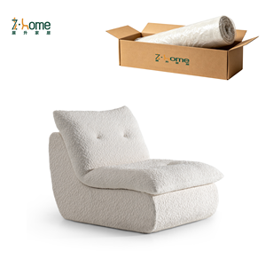 Cloud <b>Chair</b> Modern Compressed Chenille Organic Curved Tufted Low Profile Cozy Plush Bedroom Balcony Living Room - Product Image 3
