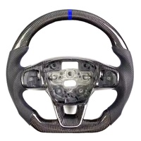 Volant de direction en fibre de carbone de style sportif personnalisé, accessoires intérieurs en alcantara noir pour les voitures Dodge Charger Challenger SRT
