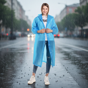 Imperméable réutilisable en EVA, léger et imperméable, avec capuche, pour adultes, randonnée en plein air, vente en gros directe d'usine - Product Image 1