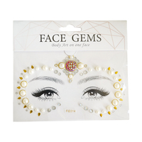 Vente en gros de bijoux en cristal pour femme, maquillage, fête, festival, autocollant pour visage en strass auto-adhésif