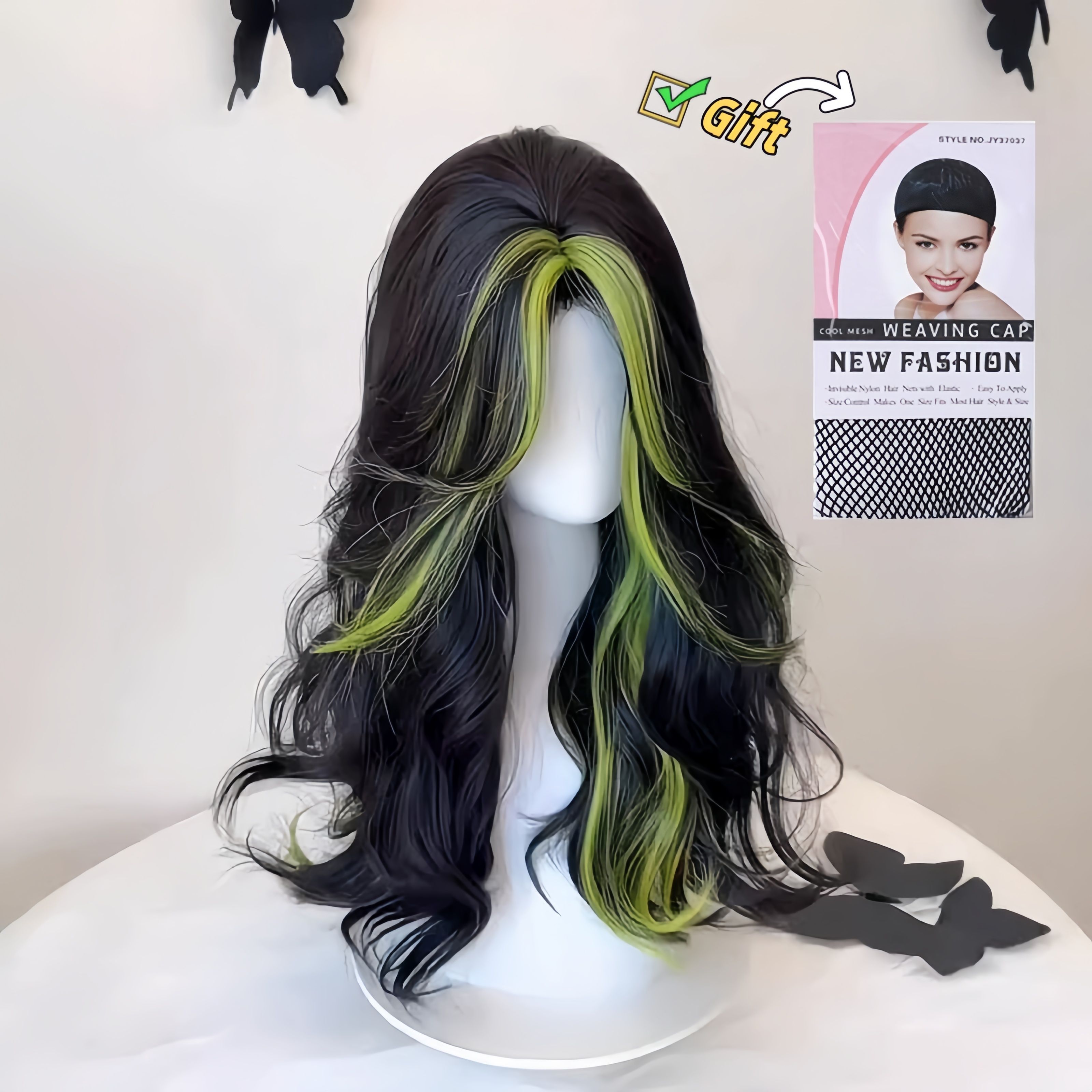 ไฮไลท์สีดำและสีเขียว